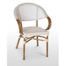 Sillón armazón aluminio 28x1,5 color dark bambú, asiento y respaldo Textilene VALONA