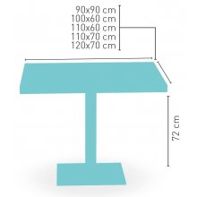 Mesa pie acero cromado PICASSO-CROMO 60X40