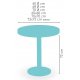 Mesa pie acero cromado columna rattan PICASSO-CR 40 Ø RATTAN