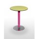 Mesa pie acero cromado columna metal lacada PICASSO-C 40Ø LACADA