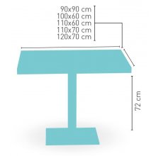 Mesa pie acero cromado columna metal lacada PICASSO-C 60x40 LAC