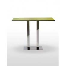 Mesa alta pie acero cromado columna metal lacada PICASSO-H-C 70X40LAC