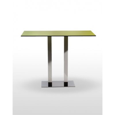 Mesa alta pie acero cromado columna metal lacada PICASSO-H-C 70X40LAC