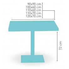Mesa pie epoxi base y columna carta colores PICASSO EP 60X40 C