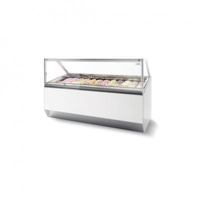 Vitrinas Refrigeradas Expositoras Heladerías con Cristal Curvo/Recto NEW MILLENNIUM EUROFRED