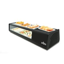 Vitrina PLANA refrigerada de tapas PLACA LISA capacidad 4-GN1/3 color negro 4VTL PLANA (OUTLET)