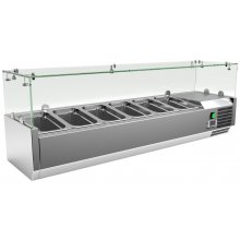 Vitrina 6 cubetas GN1/4 con Cúpula de Vídrio de 1400 x335 x440h mm VRX1400330FG